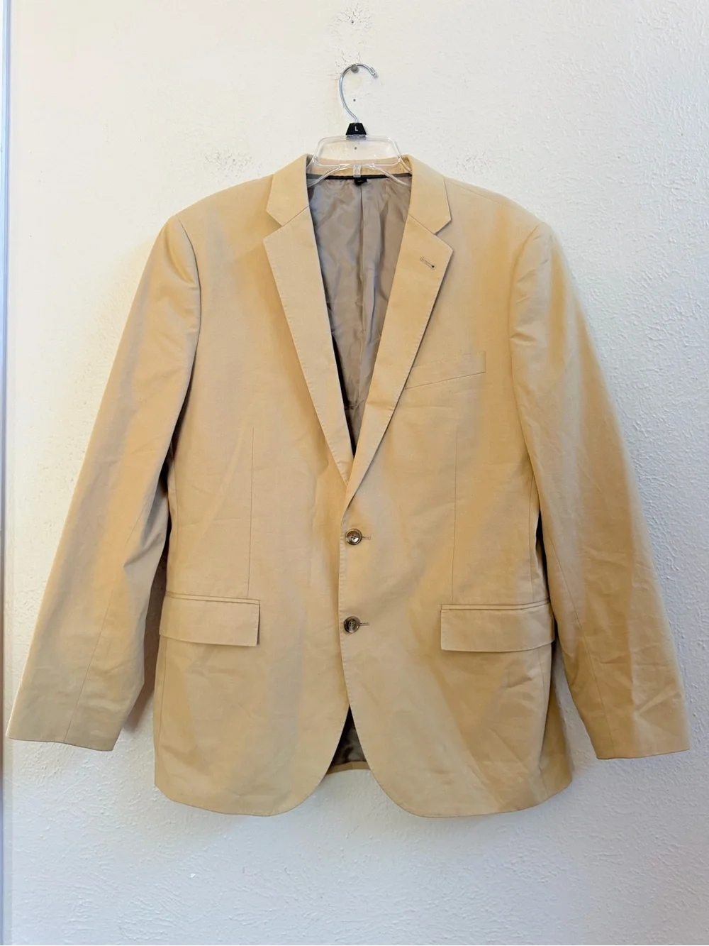 J Crew Ludlow slim fit cotton chino tan suit coat